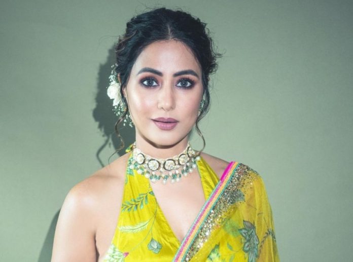 Hina Khan wore a stylish sari over a deep neck blouse, eyes on her curvy figure, see photos